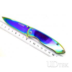 Stainless steel folding knife color Titanium knife  UD17021